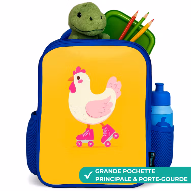 Sac à dos enfant - Bleu - Kip - Patins à roulettes - Jaune — 5