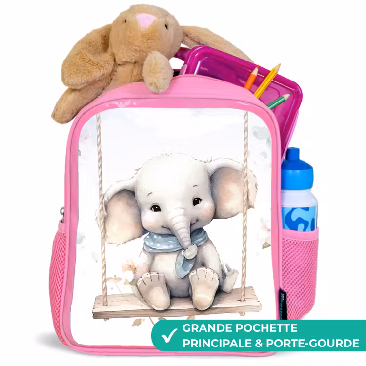 Sac à dos enfant - Rose - Éléphant - Animal - Enfants — 2