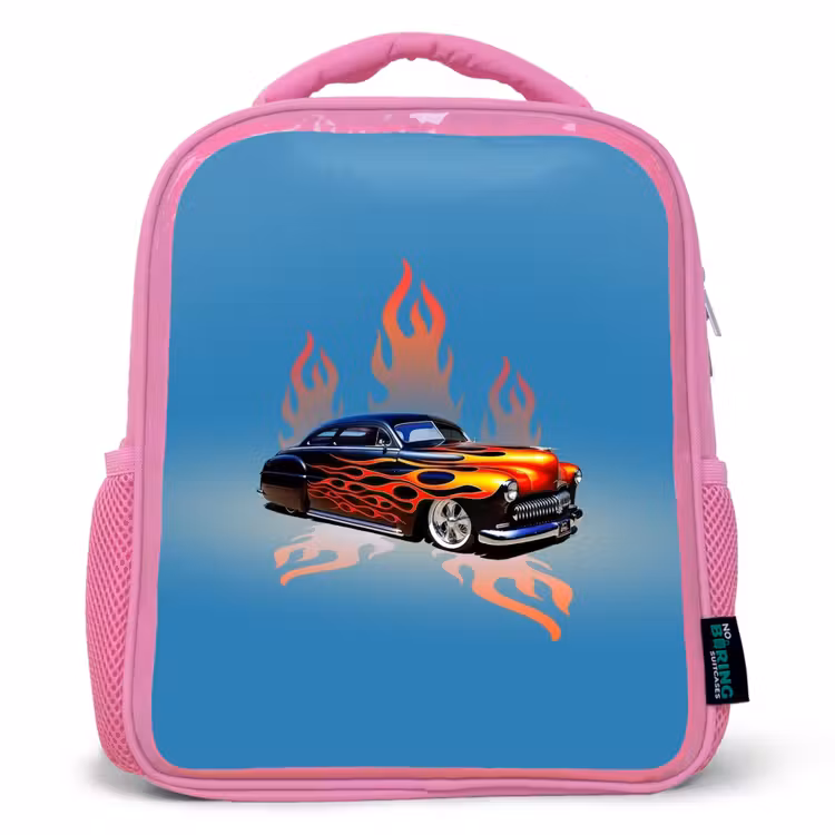 Sac à dos enfant - Rose - Flammes de hotrod — 1