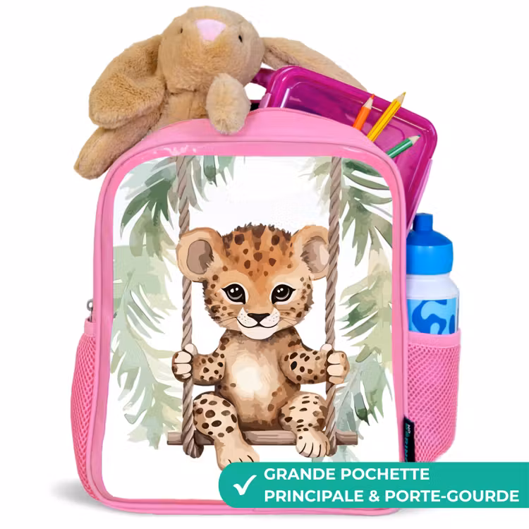 Sac à dos enfant - Rose - Léopard - Animal - Enfants - Jungle — 2