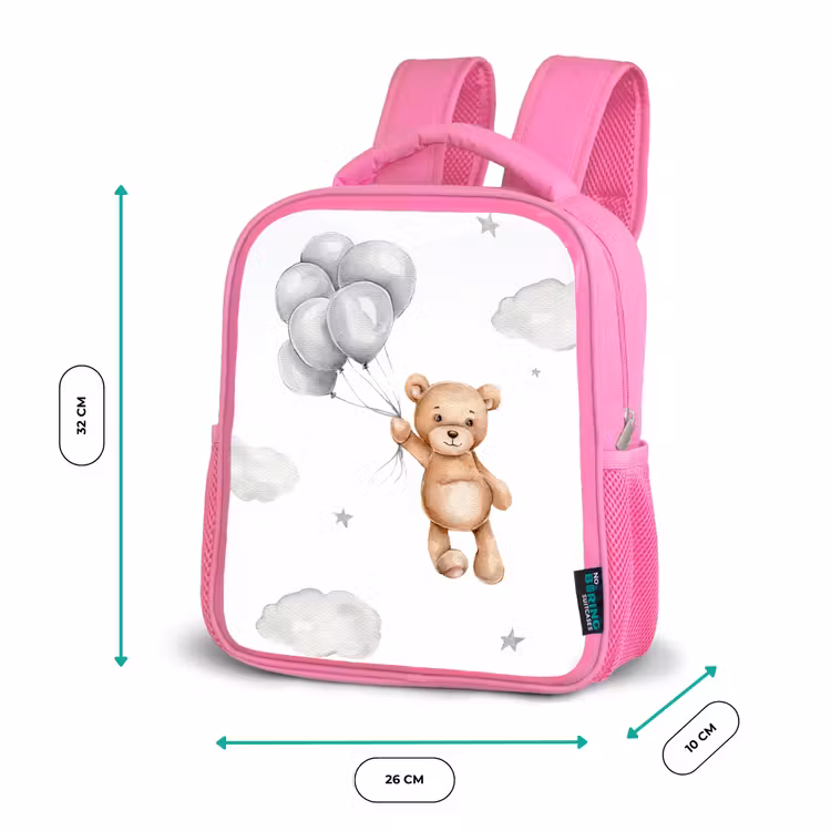 Sac à dos enfant - Rose - Ours - Ballon - Étoiles - Enfants — 3