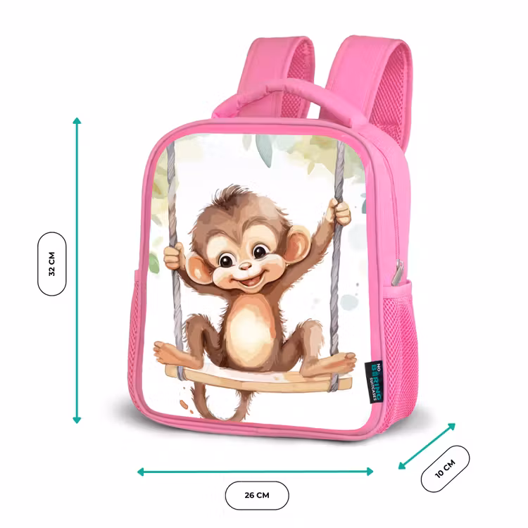 Sac à dos enfant - Rose - Singe - Animal - Enfants - Jungle — 3