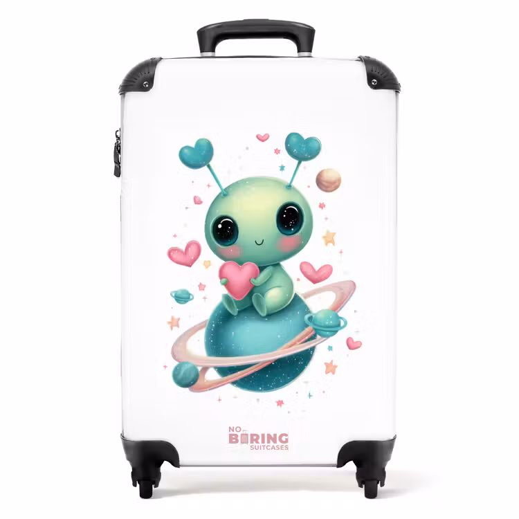 Valise - Alien tenant un coeur sur une planète — 1