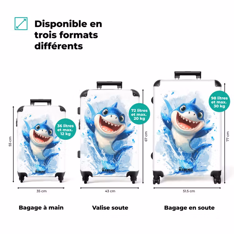 Valise - Animation joyeuse requin hors de l'eau — 3