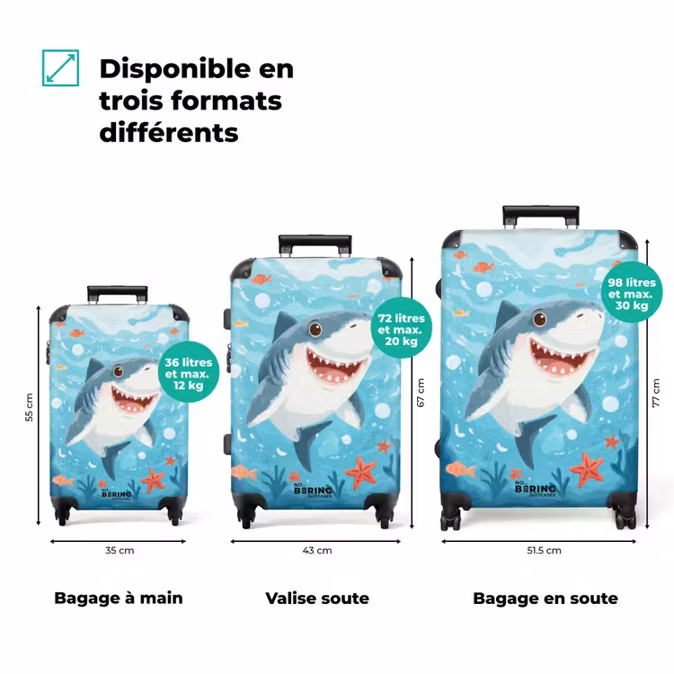 Valise - animation requin nageant dans l'eau — 3