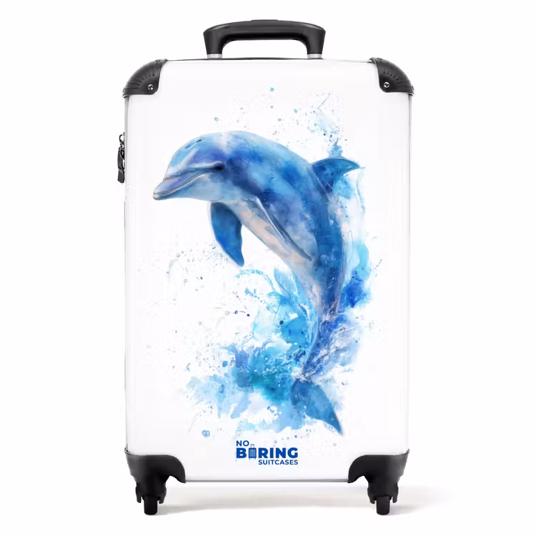 Valise - Dauphin bleu sur fond blanc — 1