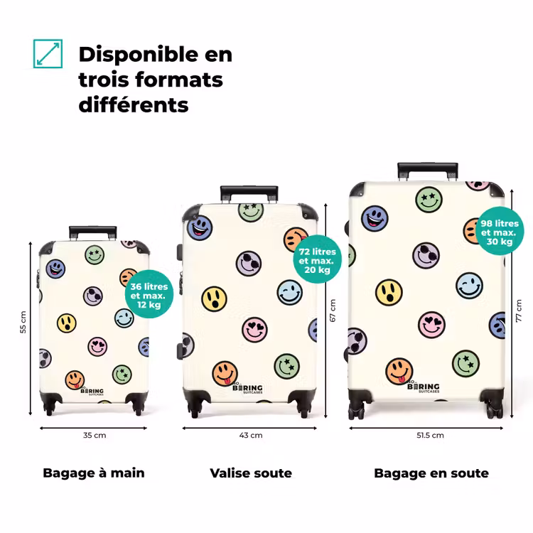 Valise - Divers smileys sur fond beige — 3