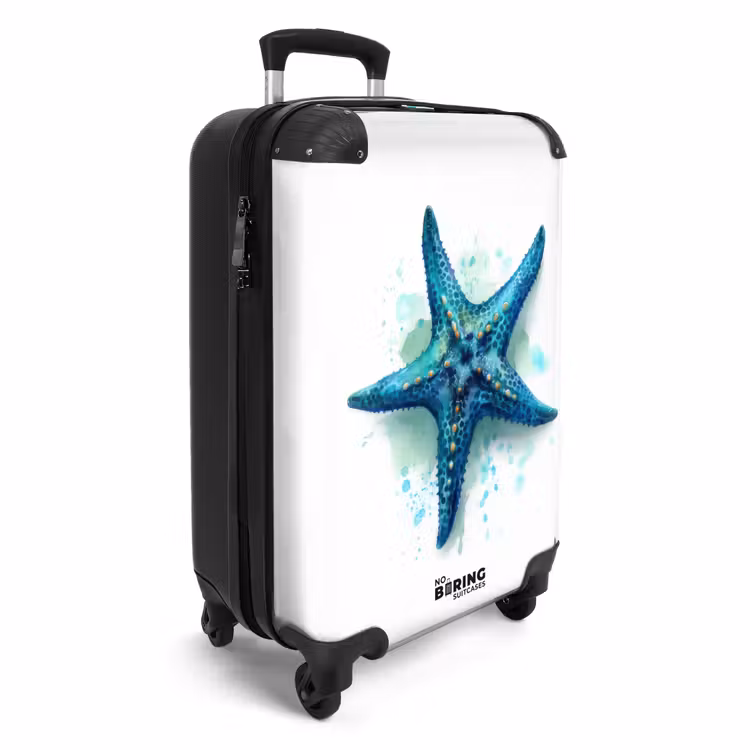 Valise - Étoile de mer bleue sur fond blanc — 2