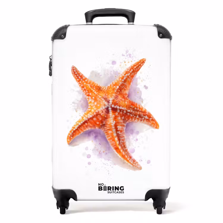 Valise - Étoile de mer orange sur fond blanc — 1
