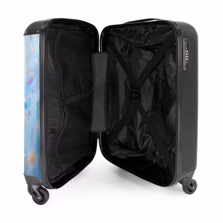 Valise - Fée avec robe bleue et couronne florale — 5