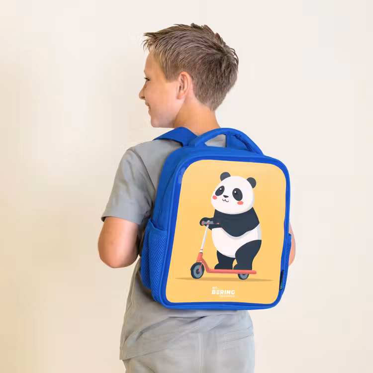 Sac à dos enfant - Bleu - Panda - Marchepied - Jaune — 2