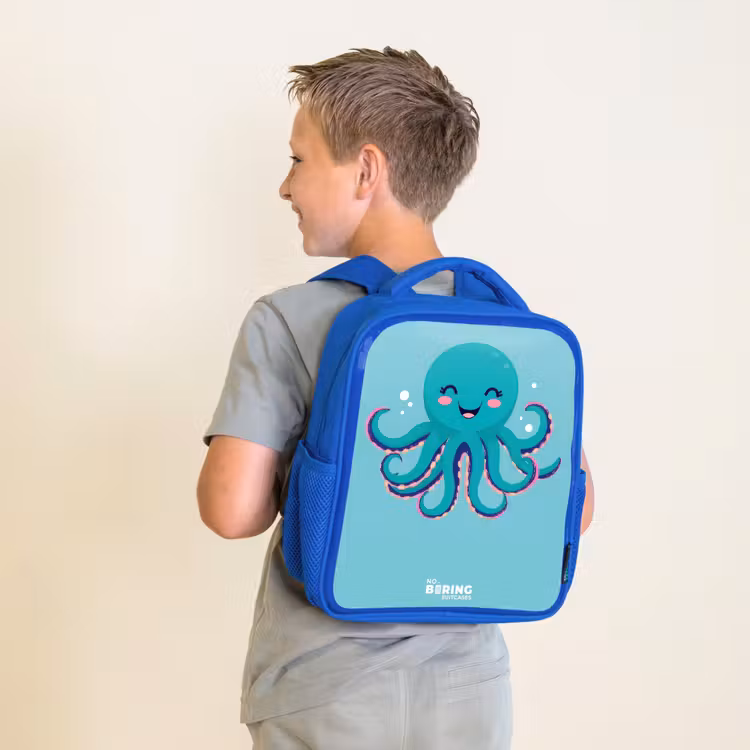 Sac à dos enfant - Bleu - Pieuvre - Eau - Bleu — 2