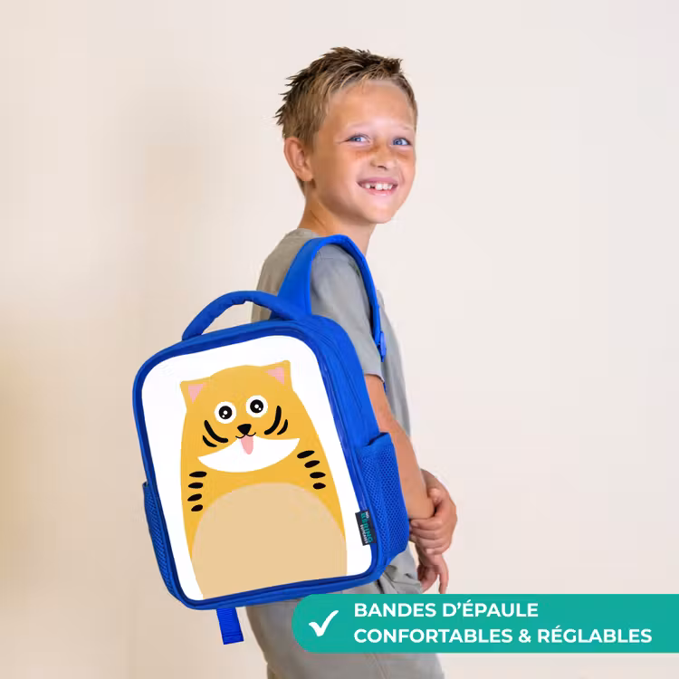 Sac à dos enfant - Bleu - Portrait d'animal - chat - enfants — 4
