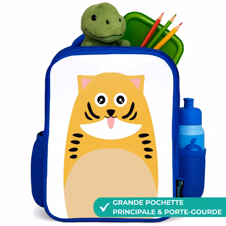 Sac à dos enfant - Bleu - Portrait d'animal - chat - enfants — 5