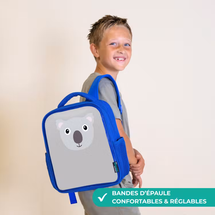 Sac à dos enfant - Bleu - Portrait d'animal - Koala - gris — 4
