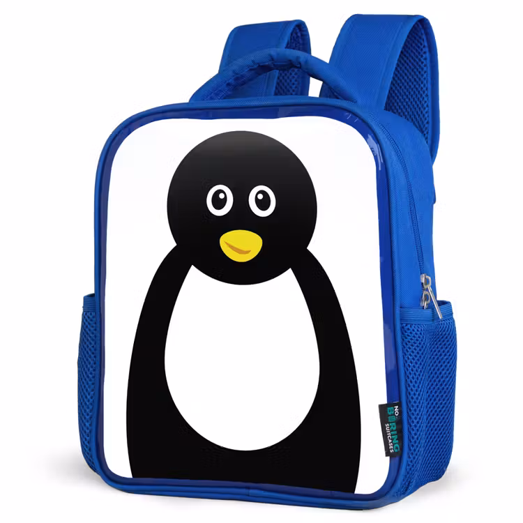 Sac à dos enfant - Bleu - Portrait d'animal - pingouin - enfants — 7