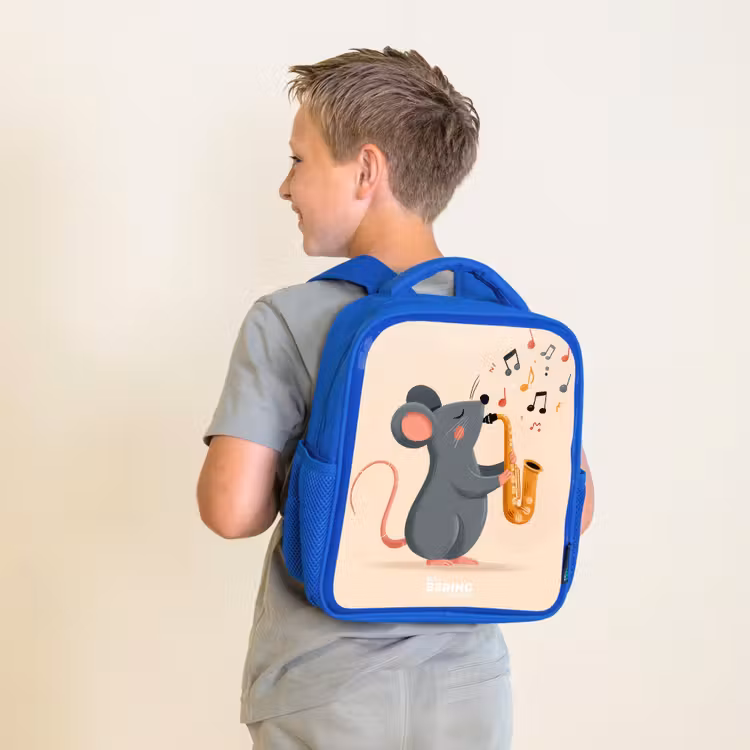 Sac à dos enfant - Bleu - Souris - Saxophone - Musique — 2