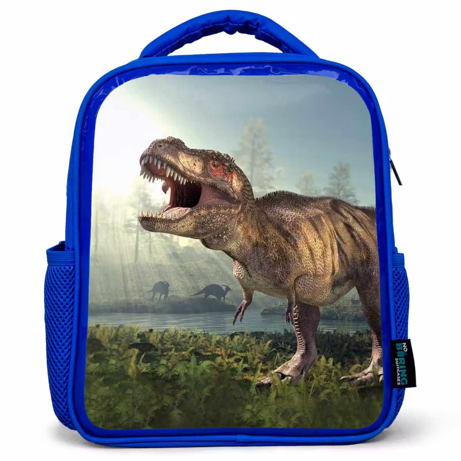 Sac à dos enfant - Bleu - Dino - Herbe - Dessin - Enfants - Garçons — 1