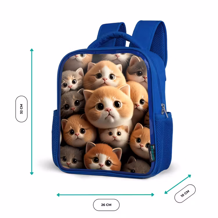 Sac à dos enfant - Bleu - Chats en peluche — 6