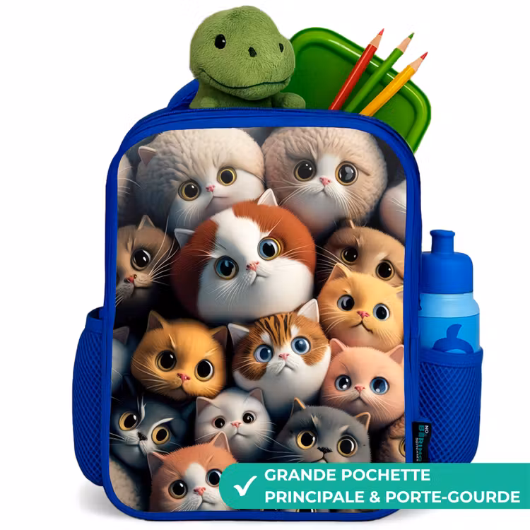 Sac à dos enfant - Bleu - Chats orange — 5