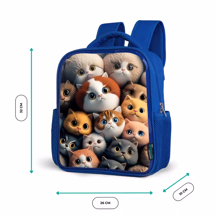 Sac à dos enfant - Bleu - Chats orange — 6