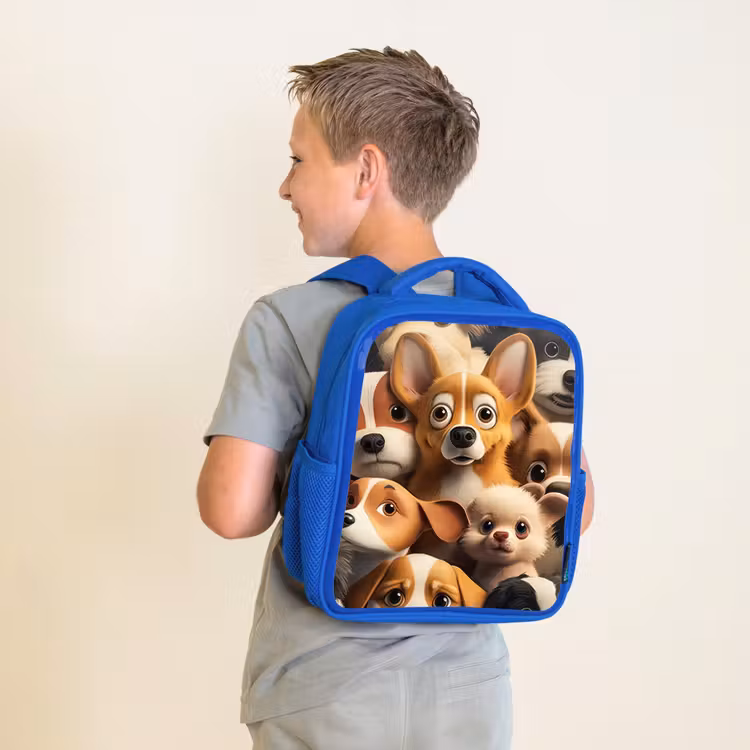 Sac à dos enfant - Bleu - Chiens heureux — 2