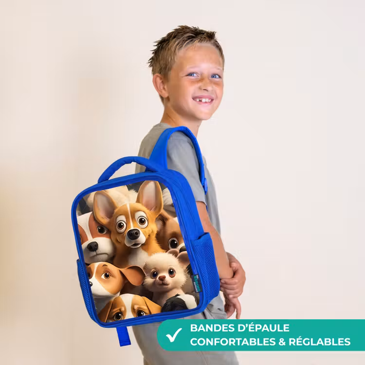 Sac à dos enfant - Bleu - Chiens heureux — 4