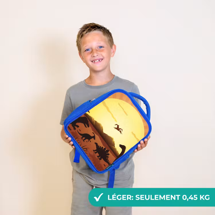 Sac à dos enfant - Bleu - Dino - Soleil - Nature - Dessin - Enfants - Garçons — 3