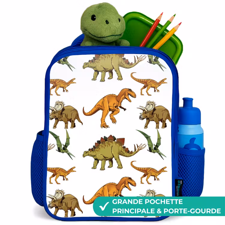 Sac à dos enfant - Bleu - Dinosaure - Dessin - Garçons - Enfants — 5