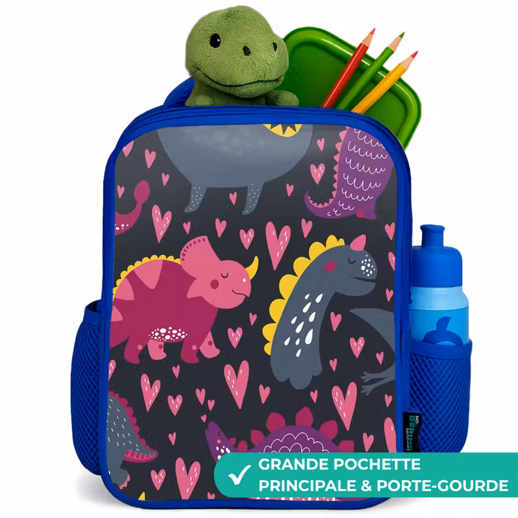 Sac à dos enfant - Bleu - Dinosaure - Enfant - Motifs - Rose - Filles — 5