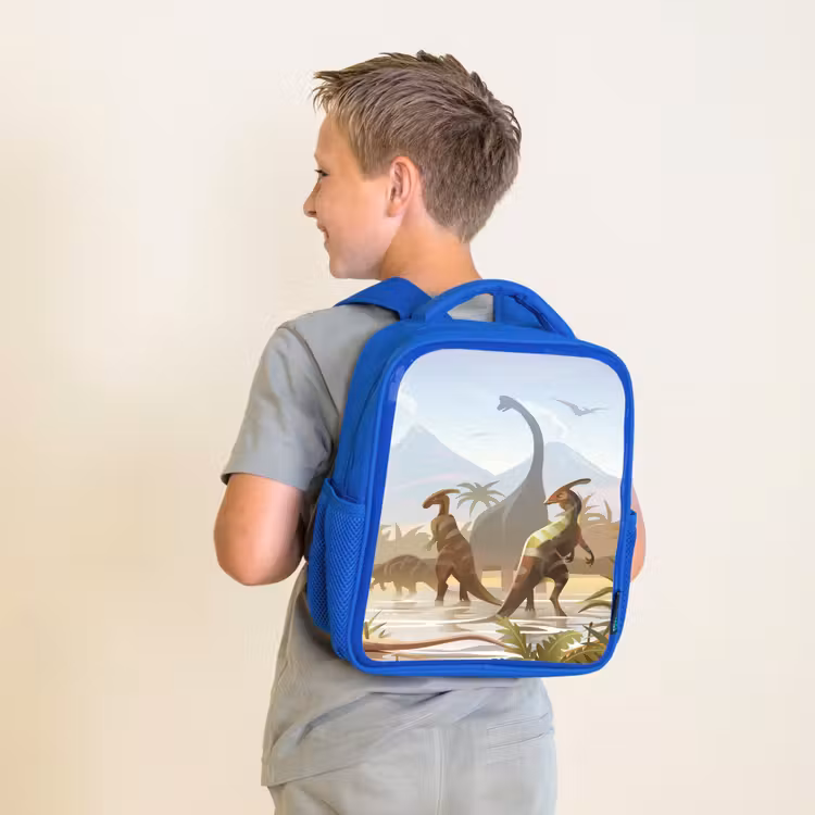 Sac à dos enfant - Bleu - Dinosaure - Paysage - Tropical - Enfants - Garçons — 2