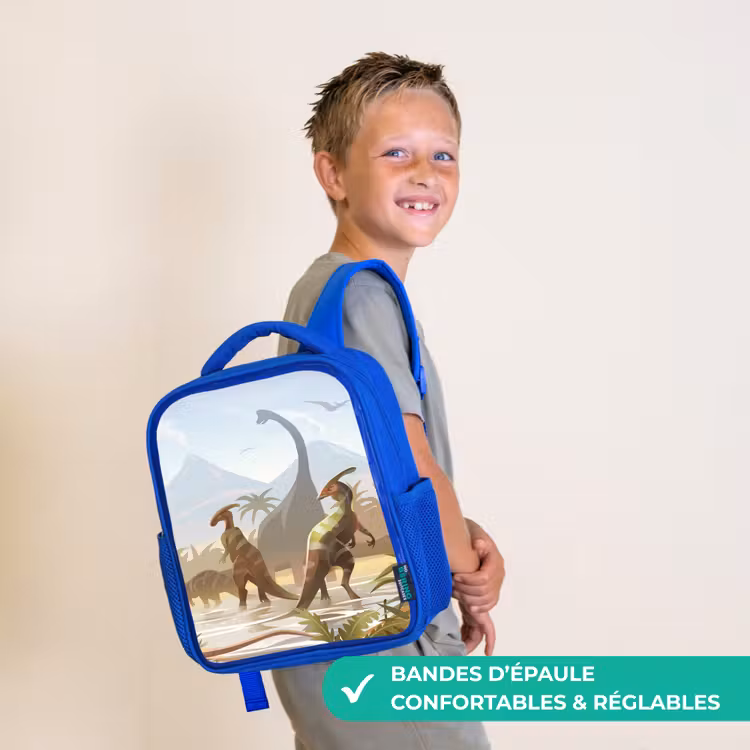 Sac à dos enfant - Bleu - Dinosaure - Paysage - Tropical - Enfants - Garçons — 4