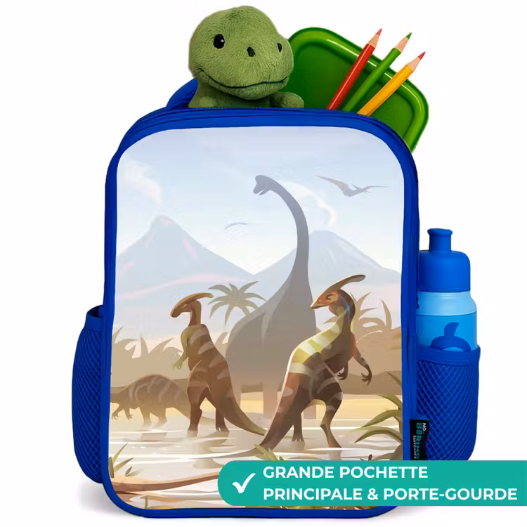 Sac à dos enfant - Bleu - Dinosaure - Paysage - Tropical - Enfants - Garçons — 5