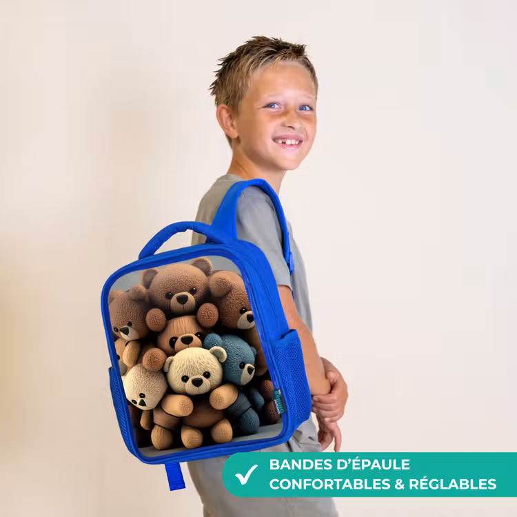Sac à dos enfant - Bleu - Oursons en peluche — 4