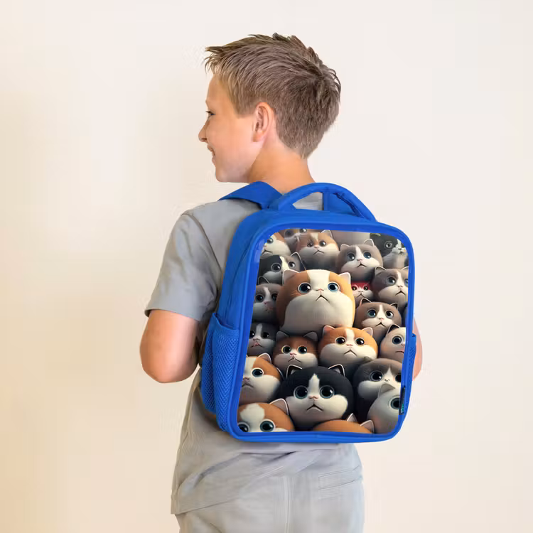 Sac à dos enfant - Bleu - Patches Cats — 2