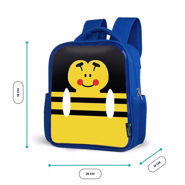 Sac à dos enfant - Bleu - Portrait d'animal - abeille - jaune — 6