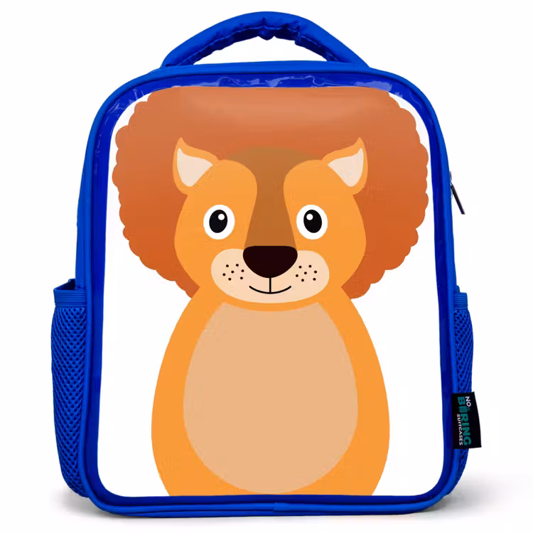 Sac à dos enfant - Bleu - Portrait d'animal - Lion - enfants — 1