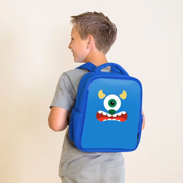 Sac à dos enfant - Bleu - Portrait d'animal - Monstre - bleu — 2