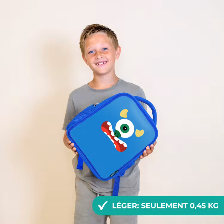 Sac à dos enfant - Bleu - Portrait d'animal - Monstre - bleu — 3