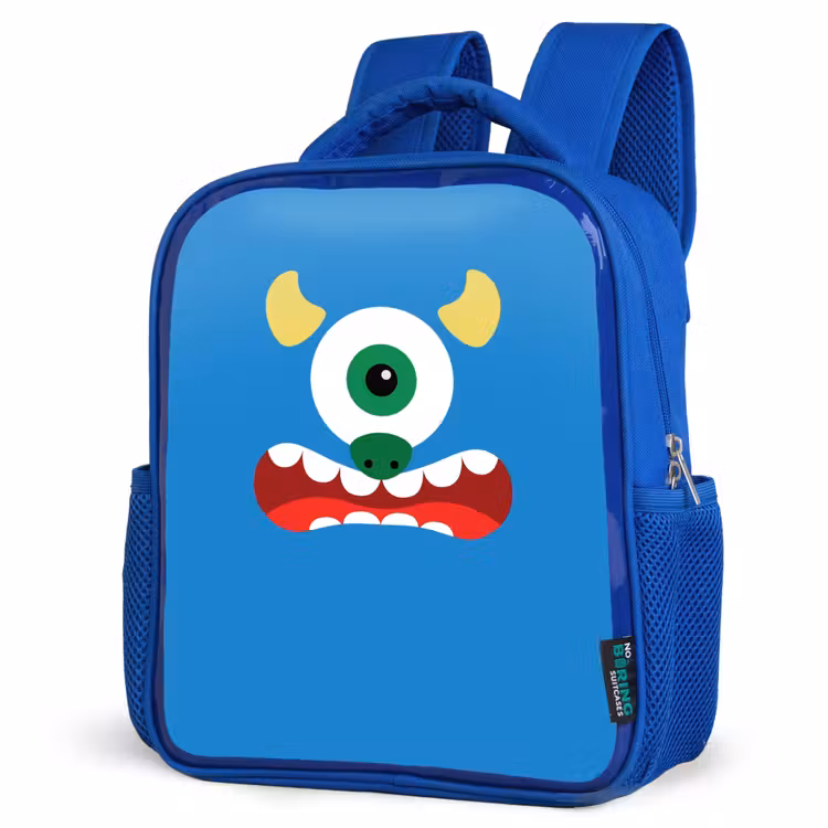 Sac à dos enfant - Bleu - Portrait d'animal - Monstre - bleu — 7