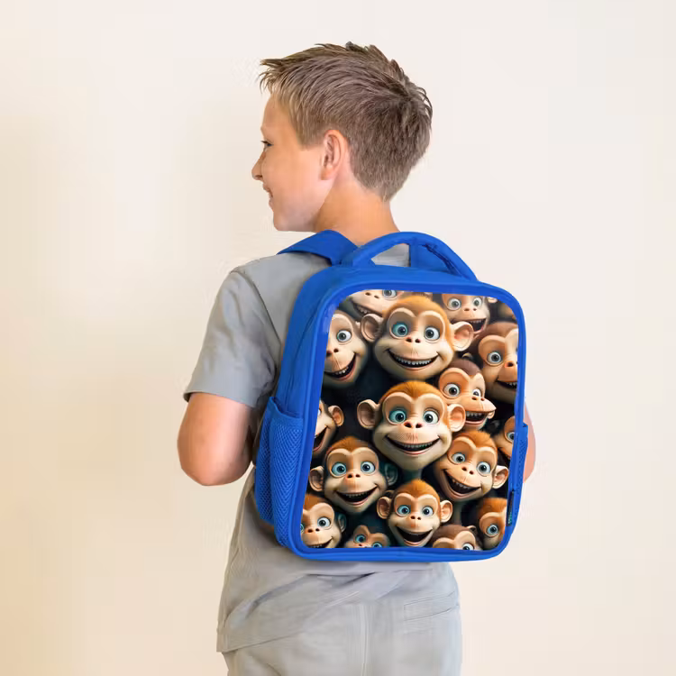 Sac à dos enfant - Bleu - Traits de singe — 2