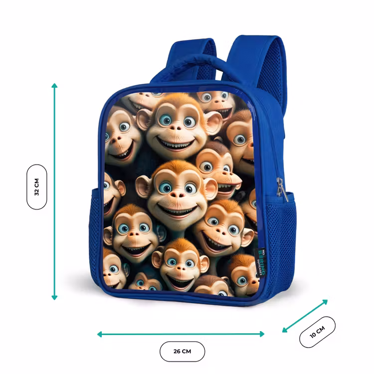 Sac à dos enfant - Bleu - Traits de singe — 6
