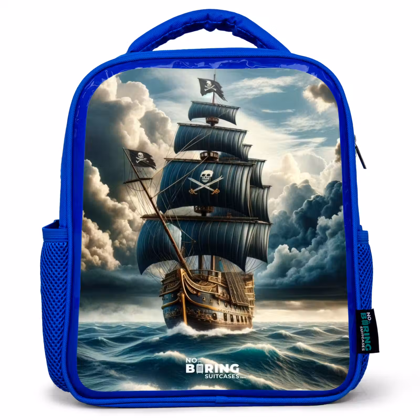 Sac à dos enfant - Bleu - Navire pirate sur une mer déchaînée — 1