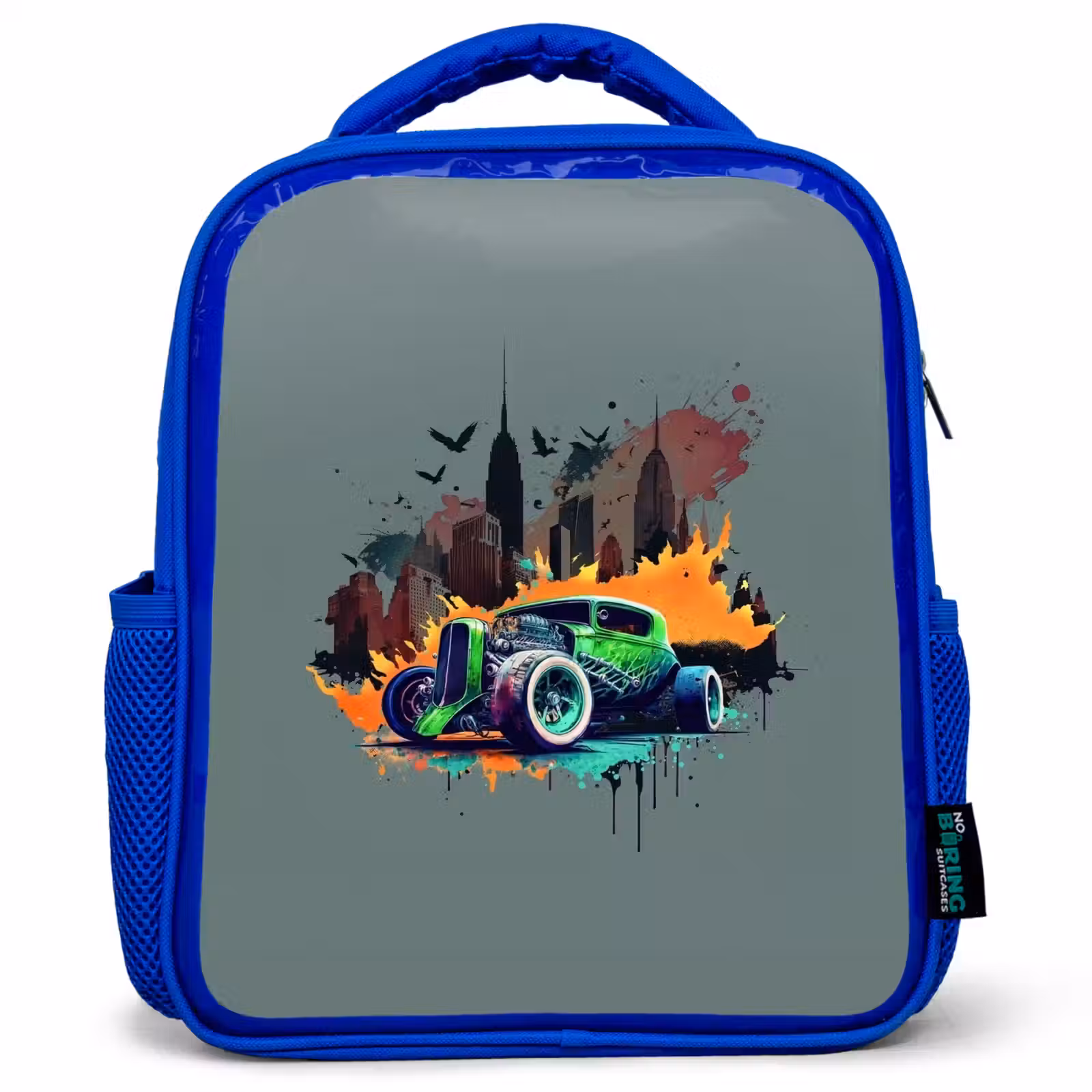 Sac à dos enfant - Bleu - Voiture dans une ville fantôme — 1