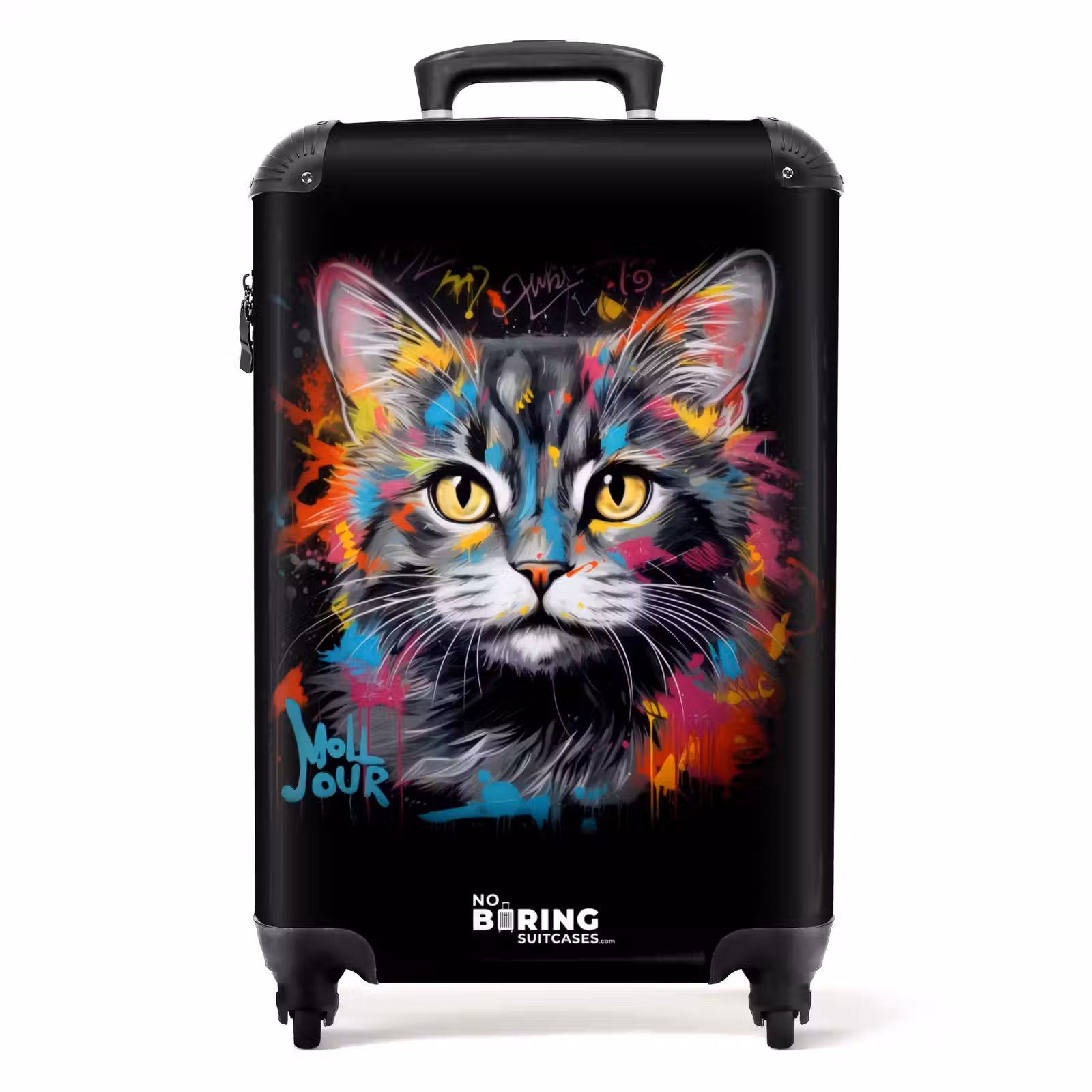 Valise - Chat avec des coups de pinceau colorés — 1
