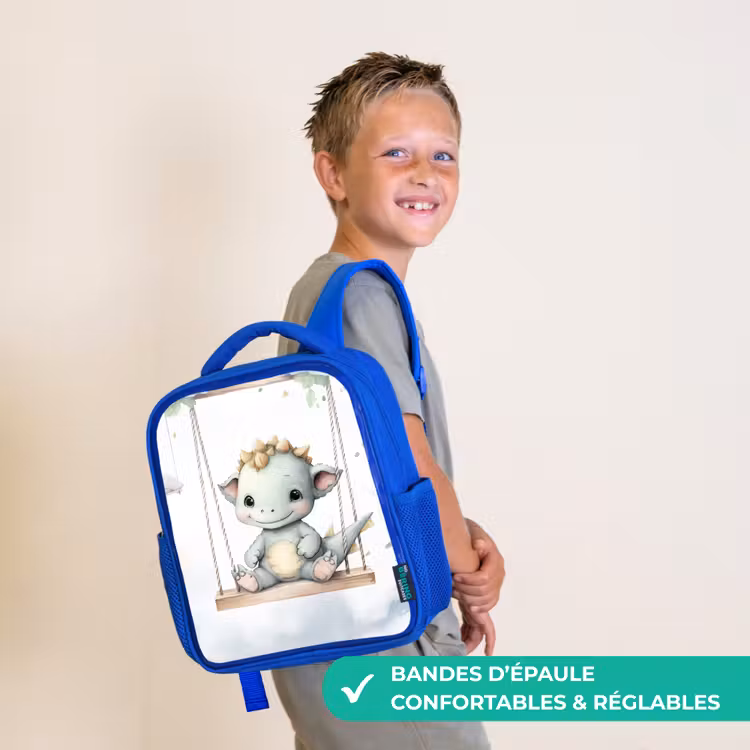 Sac à dos enfant - Bleu - Dragon - Bébé animal - Enfants — 4