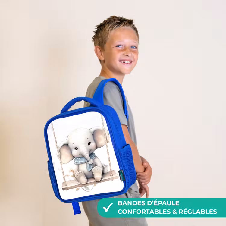 Sac à dos enfant - Bleu - Éléphant - Animal - Enfants — 4