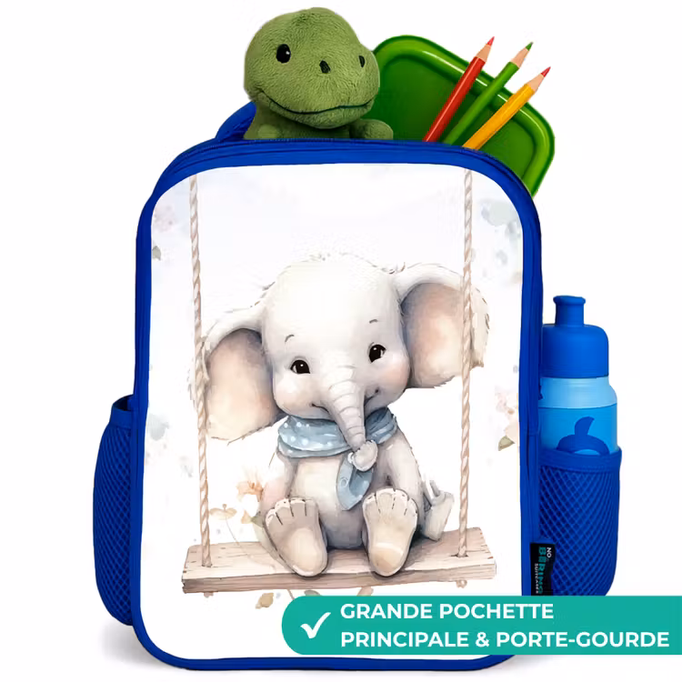 Sac à dos enfant - Bleu - Éléphant - Animal - Enfants — 5