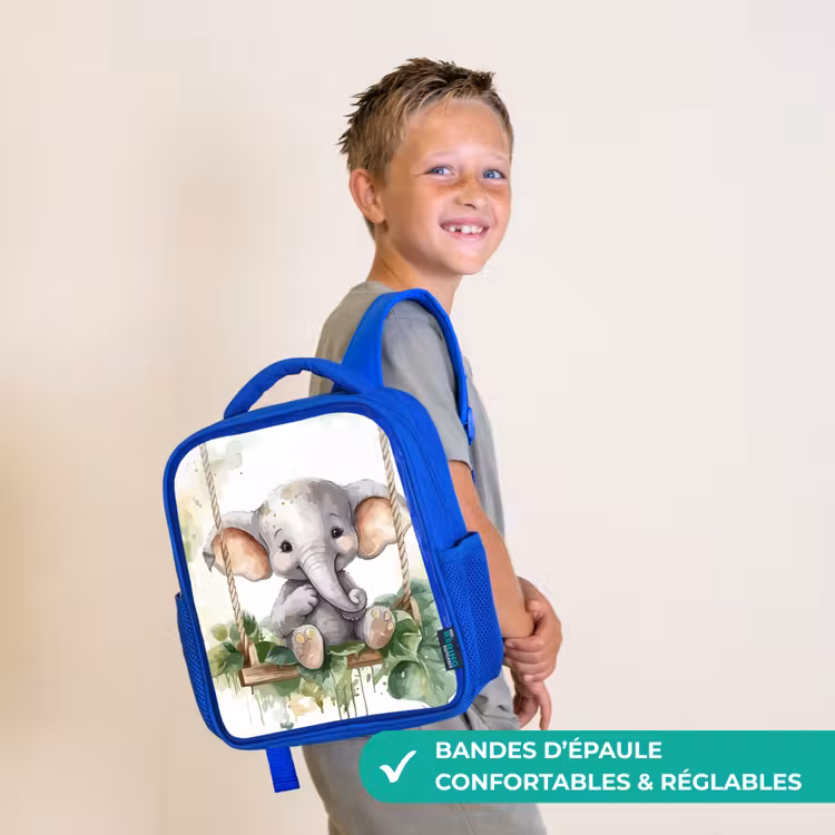 Sac à dos enfant - Bleu - Éléphant - Animal - Enfants - Jungle — 4