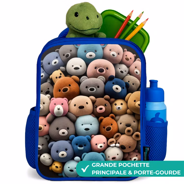 Sac à dos enfant - Bleu - Fête de l'ours — 5